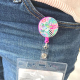 Retractable ID Zinger - Ro X Deb Mcnaughton 'jungle' Retractable